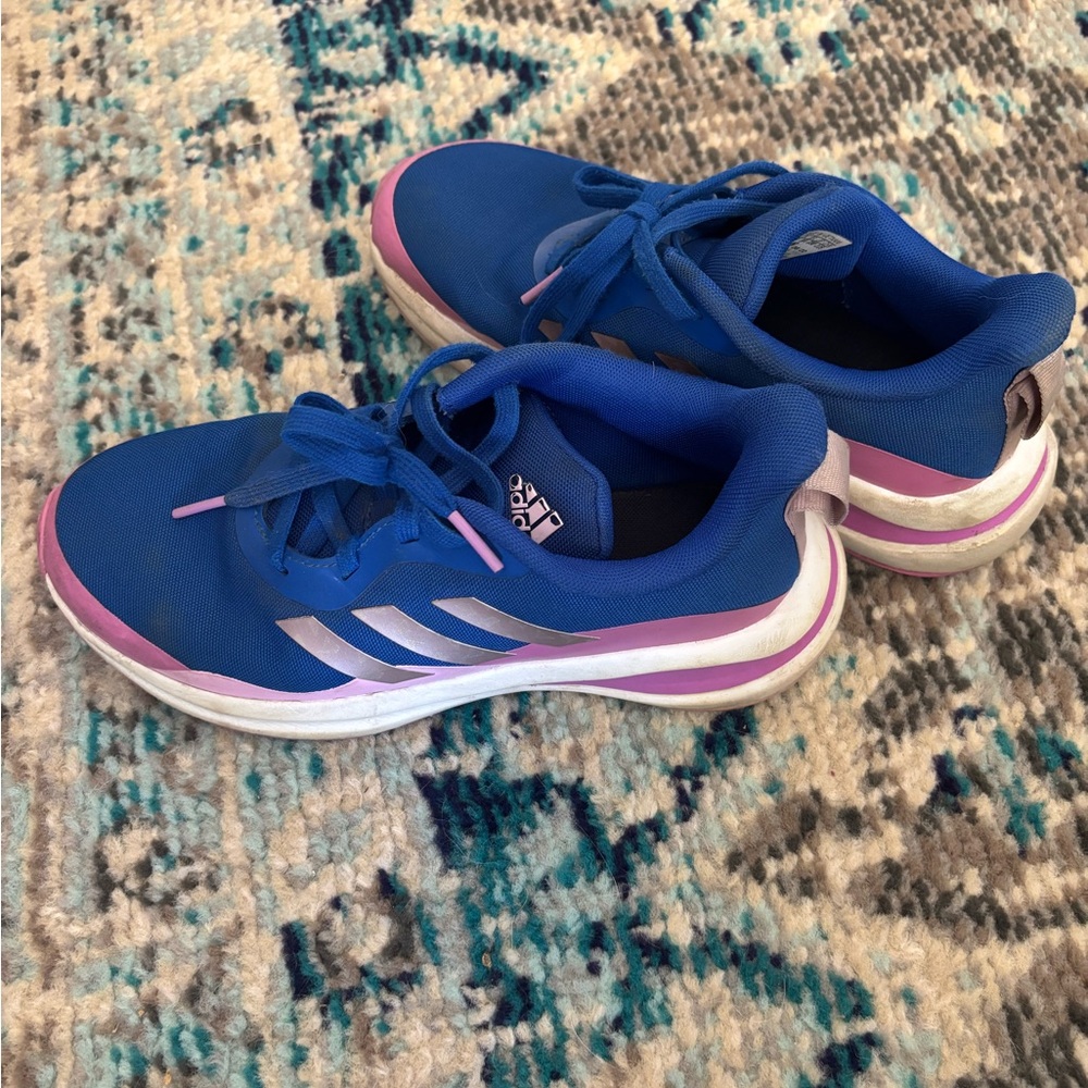 Adidas Girl's Vibrant Blue and Pink Sneakers